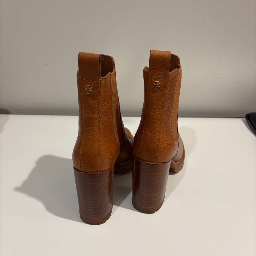 Tory Burch Tan Leather Ankle Booties - Picture 3 of 8